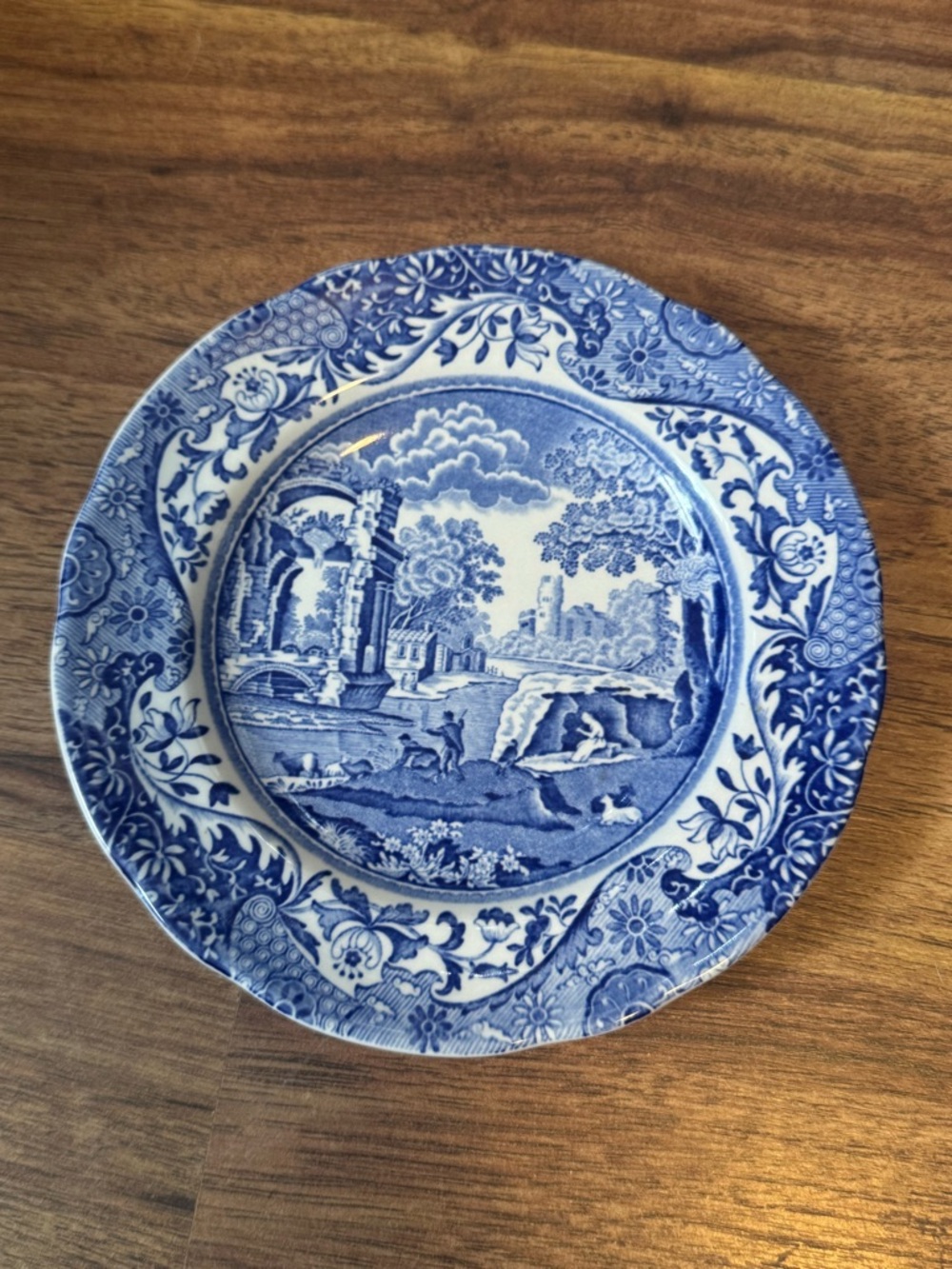 Spode Blue and White Transferware Scenic Dinner Plate